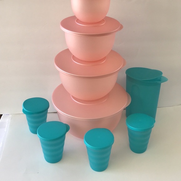 Tupperware Impressions Classic Bowl Set (4) & Jug (4) Tumbler - Picture 10 of 12